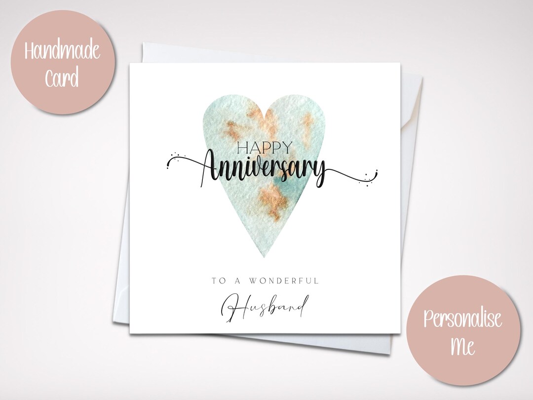 Handmade Husband Anniversary Card, Anniversary Card for a Husband ...