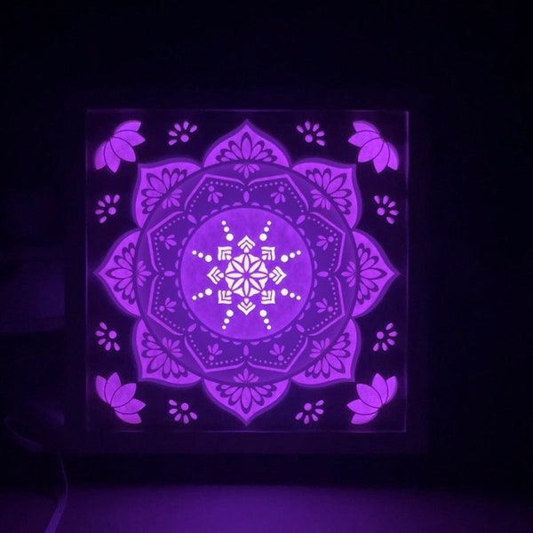 Mandala Lightbox Shadowbox Papierschnitt Geschenkidee 3D Papercut