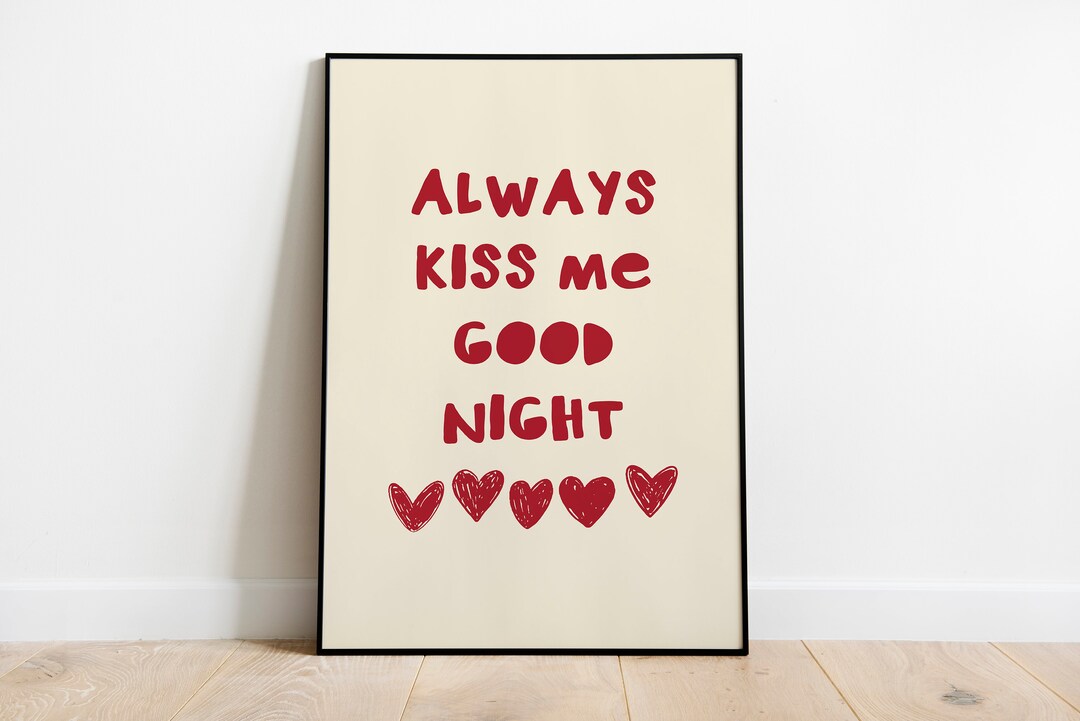 Good Night Wall Art Print/funny Bedroom Quote Poster/over Above Bed/bed