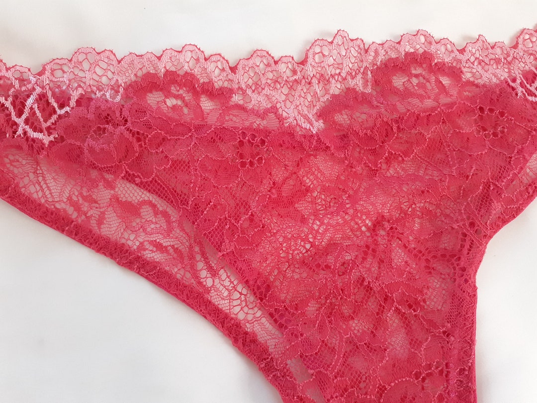 Womens French Lace Red Color String - Etsy