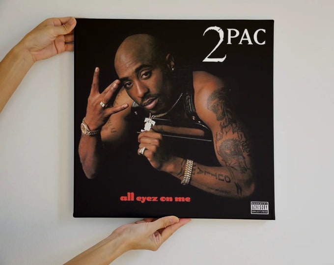 2PAC, All Eyez on me, album cover on  stretched/framed canvas: Various Sizes 8x8" - 20x20"