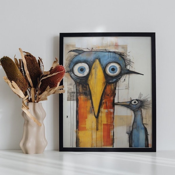Funny_canary 2 hyper-realism animal-inspired abstract wall art. Framed canvas or Print/poster,  modern art, high quality, abstract art
