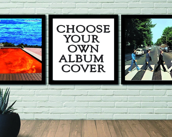 Choose your own album cover on framed canvas or poster/print. Music canvas, music poster, music art, music wall art, punk, rock, rap, hiphop