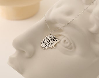 Hedgehog necklace, Silver pendant, Gift for her, Hedgehog charm Cute jewelry Animal lover Unique gift, Porcupine, Mother&#39;s Day Necklace