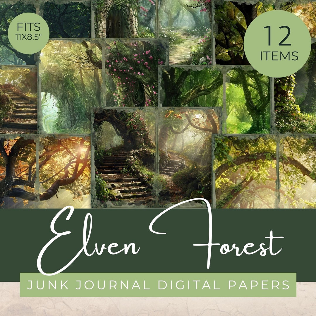 Elven Forest Junk Journal Papers, Fantasy Woodland Ephemera, Enchanted ...