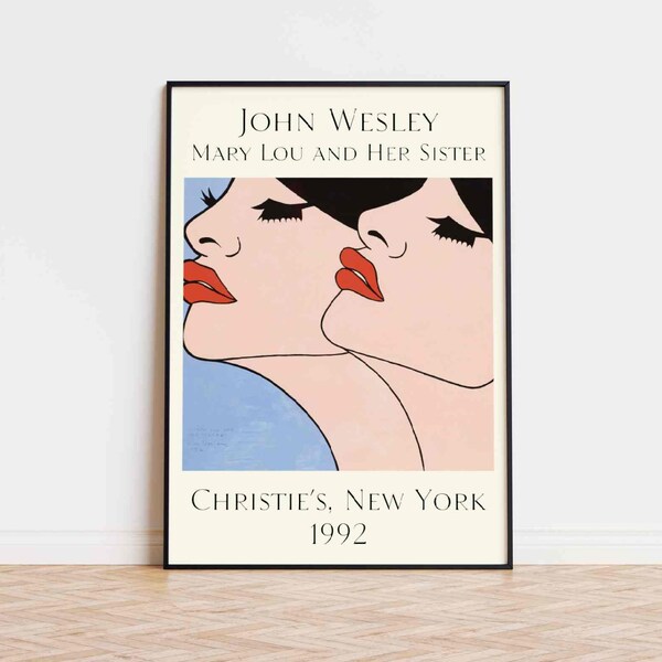 CHRISTIE'S NEW-YORK - Mary-Lou And Her Sister - John Wesley Painting Poster Print Aesthetics Wall Art