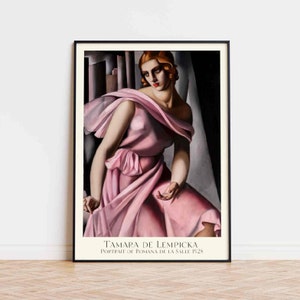 TAMARA DE LEMPICKA - Portrait Of Romana De La Salle 1928 - painting Poster Print Aesthetics Wall Art