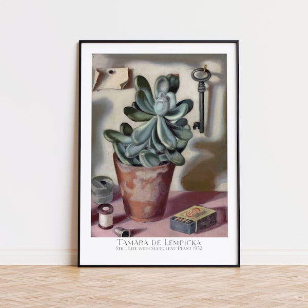 Tamara de Lempicka - Still Life with Succulent Plant [c.1952] - Museum Poster Poster Print Aesthetics Wall Art