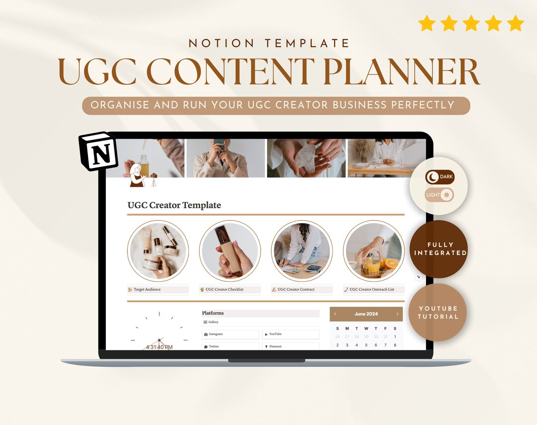 Ultimate Notion UGC Creator Planner Template for Freelance Business ...
