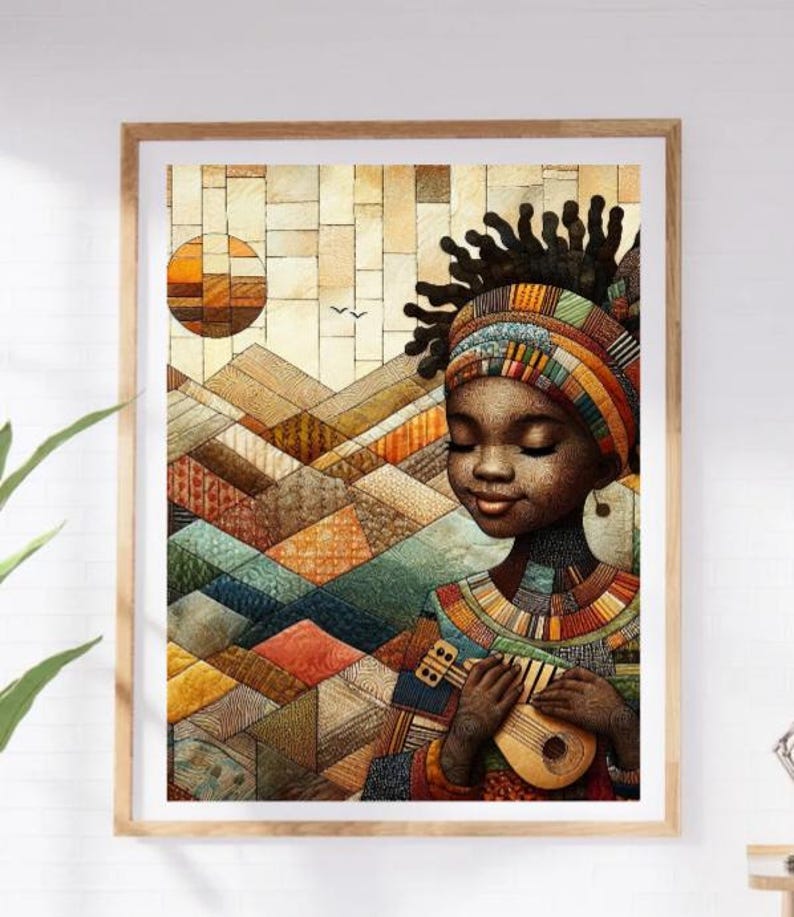 5 X African Kente Musical Family Wall Art Set C | DIGITAL DOWNLOAD ...