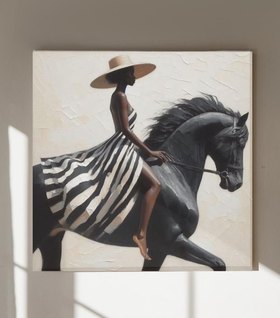5 X Black Woman Riding Horse Wall Art Set C | DIGITAL DOWNLOAD | Female ...