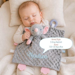 Personalisierte Babydecke, Kuscheldecke mit individuellem Namen, Kuscheltier-Tierkuscheldecke, Geschenk zur Babyparty, Erinnerungsstück für das Baby