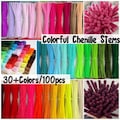 100 PCS,Bulk Plush DIY Craft Sticks,DIY Decorative Flower,Chenille Encrypted Plush,Twisted Sticks,Crafting Materials,Pink Chenille Stems