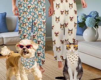 Custom Pet Pajama Pants, Personalized Pants Pajamas, Custom Pj Pants, Photo Pajama, Dog Pajamas,Christmas/Anniversary Photo Gift For Her Him