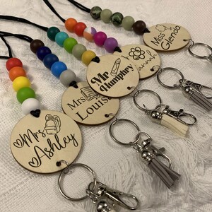 ID Badge Lanyards - Personalized Teacher Lanyards for Keys or ID Badges, Teacher Gifts, Beaded Lanyards with Names, By the Graces, Gifts