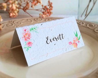 Pflanzbare Platzkarten aus papier, Tischkarten Hochzeit, Personalisierte Namenskarten, Ökologisch und Nachhaltig