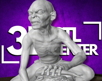 Gollum - Lord the Rings - STL Files 3D Printer STL File,3D Digital Printing STL File for 3D Printers 3d printer High Quality