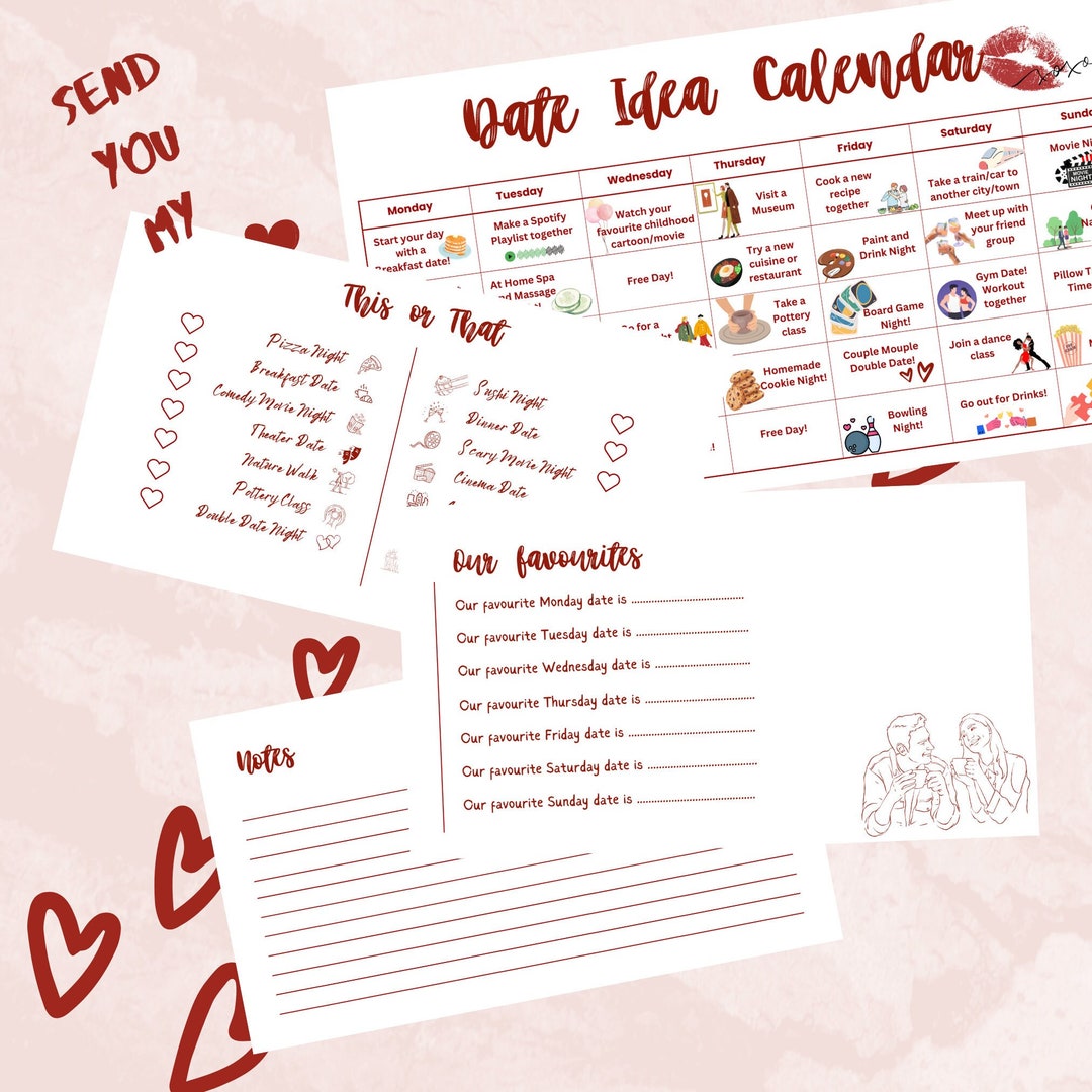 Ultimate DATE IDEAS Date Calendar for Couples, 33 DIFFERENT Date Night Ideas,  Timeless Monthly Date Calendar, the Best Gift for Couples - Etsy