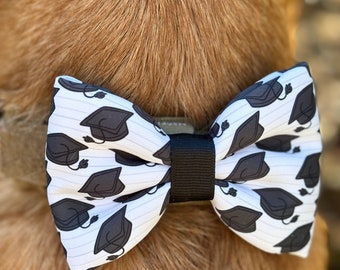 Custom-Made Graduation Cap Dog Bow, Polyester Pet Accessory for Celebrating Your Pup's Big Day