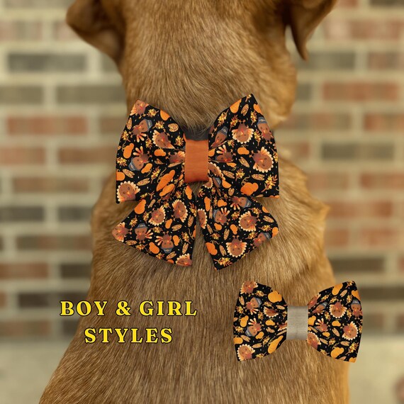 thanksgiving dog bow tie