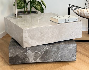 Porcelain Stone Coffee Table - Side Table - Home decor - Tile Table, Handmade Furniture, Marble Table, Tile Furniture