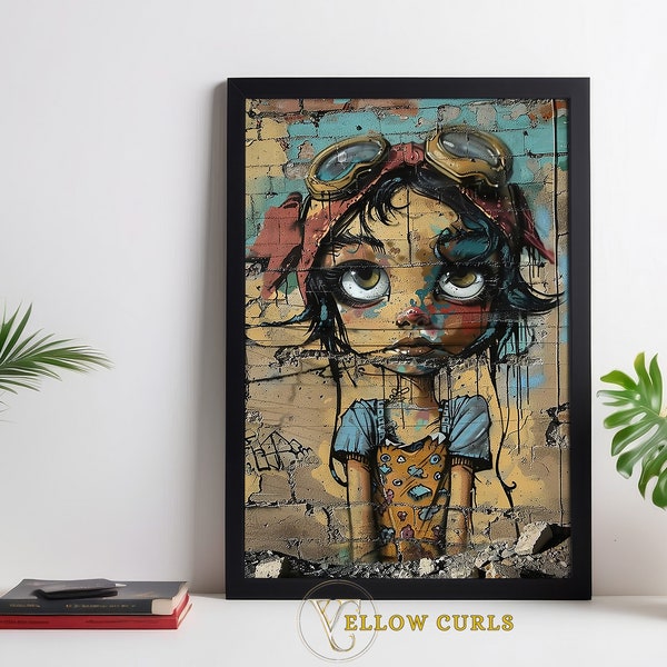 Graffiti Style Steampunk Girl Image | Urban Style Street Art | Banksy Graffiti | Digital Download | Hip Hop Art | Movie Lover Gift