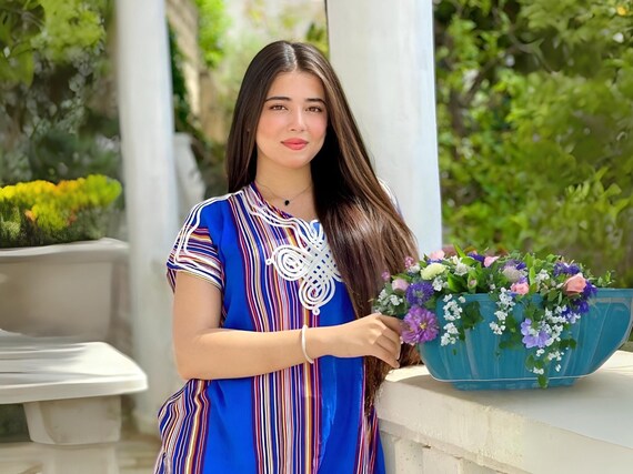 Buy Moroccan Gandoura Kaftan Dress Gandoura Thobe Moroccan Kaftan Gandoura Robe Striped Caftan for Women Caftan Moroccan Beach Kaftan Online in India Etsy