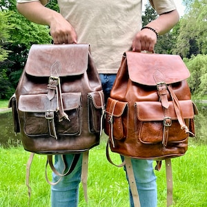Sac à Dos en Cuir Moroccan Leather Bag Sac Cuir Marocain Sac à Dos Fait-main Sac à Dos pour Homme Sac à Dos Unisexe Sac à Dos Vintage Cuir