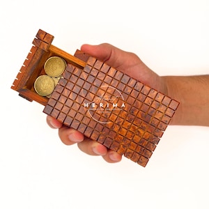 Boîte Puzzle Bois Boîte Secrète en Bois Compartiment Secret Boîte à Bijoux en Bois Coffret à Bijoux Boîte Enigme Boîte Verrouillage Secrète