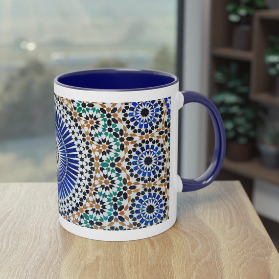 Zellij Pattern Mug Moroccan Mosaic Mug Moroccan Zellig Mug