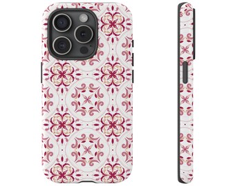 Mosaik-Telefonhülle. Mosaik-Muster-Telefonhülle. Mosaik-Blume-iPhone-Hülle. Rosa Blumen-Telefonhülle. Rosa Mosaik-Telefonhülle