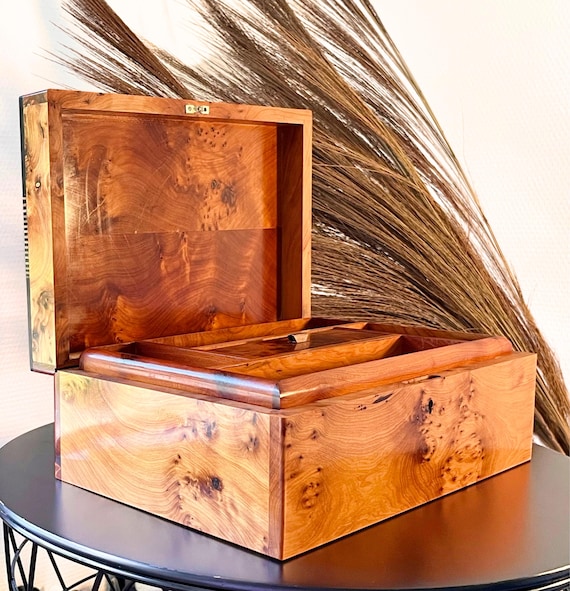 Coffre Au Trésor Déco Coffre Au Trésor Bois HMF Style Japon - Déco Vintage 25x15x13cm | Rangement Décoratif Maison Coffre Japon Style Ancien