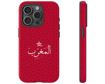 Marokko-Telefonhülle, Marokko-Flaggen-Telefonhülle, Marokko-Wandkunst, Marokko-Flagge-Hülle, Zellig Marokko-Telefonhülle, Marokko-Telefonhülle