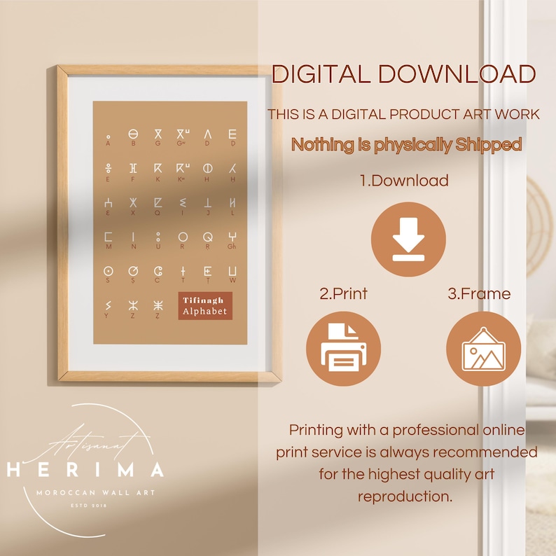 Amazigh, Berber Art Print, Amazigh Alphabet Poster, Berber Alphabet ...