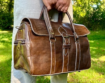 Leather Backpack Moroccan Leather Bag Handmade Backpack Men&#39;s Backpack Women&#39;s Backpack Vintage Backpack Unisex Leather Bag