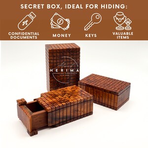 Secret Wooden Box Hidden Compartment Wooden Jewelry Box Jewelry Chest ...