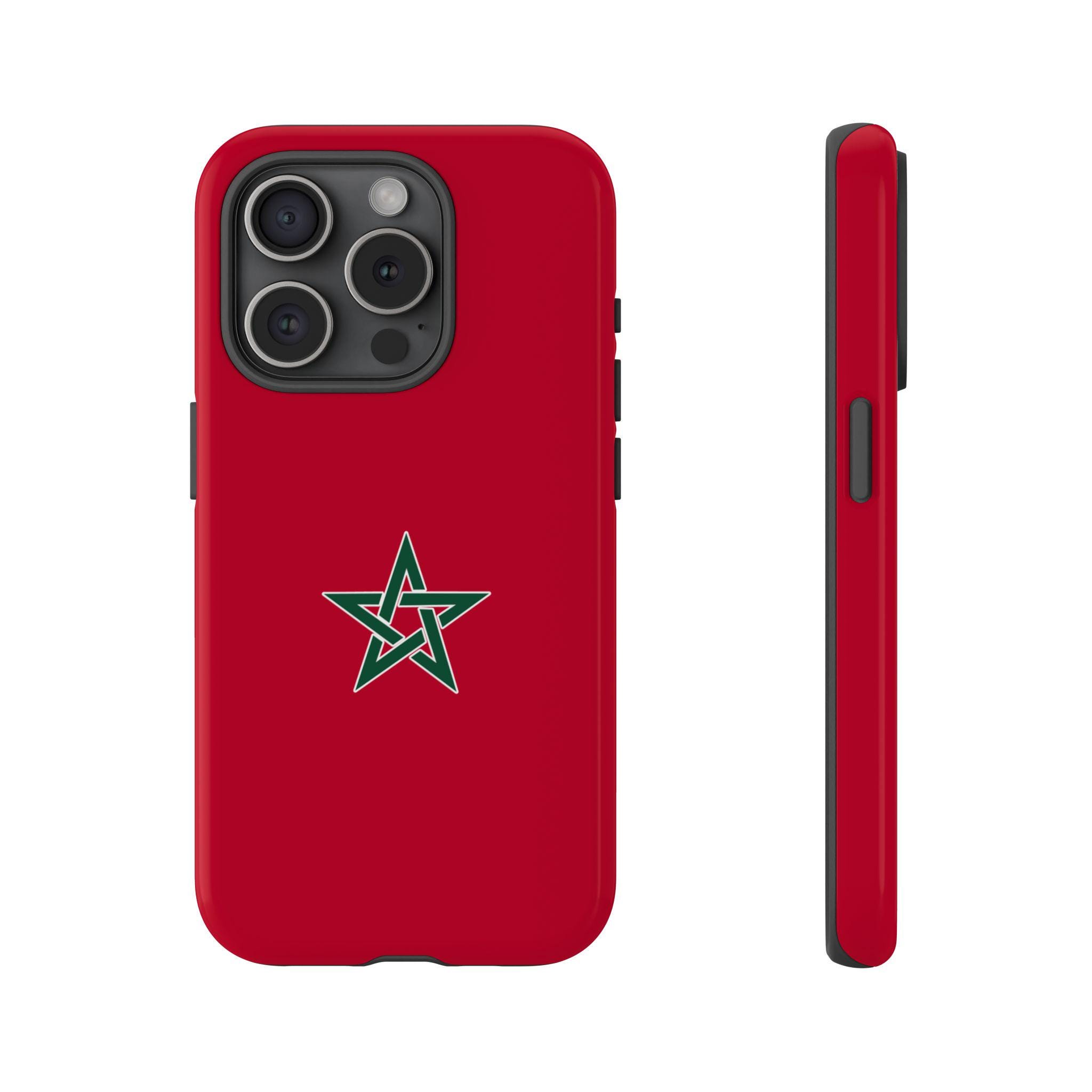 Marokko-Flaggen-Hülle, Marokko-Handyhülle, Marokko-rote Handyhülle, Marokko-Flagge, Marokko-Stern-Hülle, Marokko-rote Handyhülle