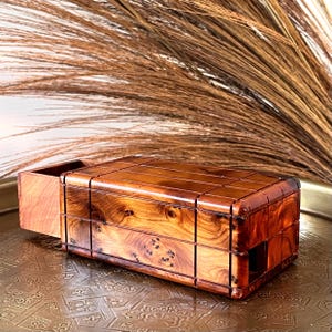 新品 大人気商品  - Box Secret Japanese-style Wood Thuya Wood Box Puzzle Burl シューズ(女性用)