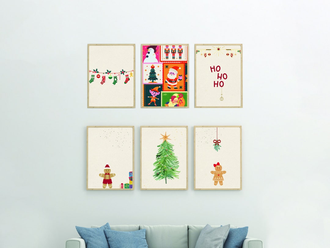 Printable Christmas Wall Art Set, Christmas Prints, Printable Wall Art