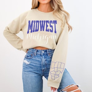 Midwest Personalized Sweatshirt, Custom City State Varsity Crewneck, Midwest Map Souvenir, Travel Gift, Midwest Bachelorette, Unisex Shirt