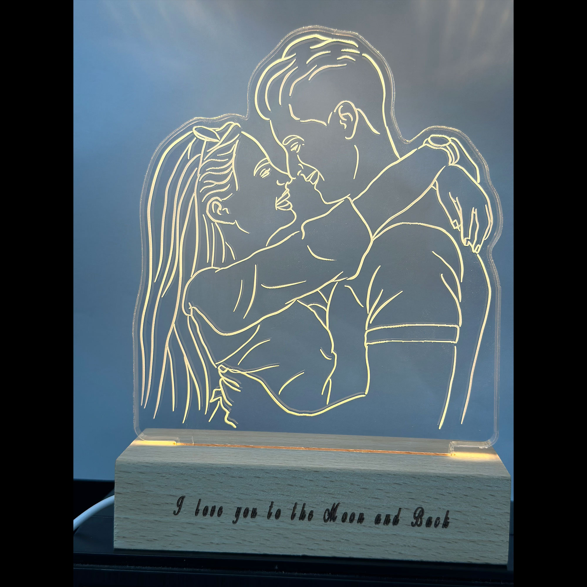 Personalized Couple Make Love Acrylic Night Light - Valentine's Day Gift Idea For Couple - Light This When You Want My Mouth To Do Sexy Things To You