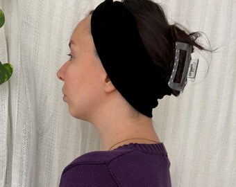 Vintage Black Velvet Headband