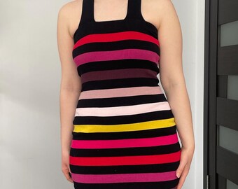 Vintage 2010 Sonia Rykiel for H&M Striped Mini Dress — XS size
