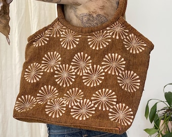 Vintage Boho Floral Canvas Bag | Rose Tapestry Shoulder Purse | Cottagecore Tote