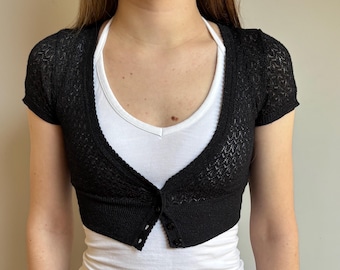 Cardigan vintage Orsay a maniche corte in rete - taglia S