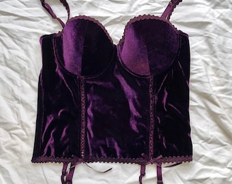 Vintage Lace Up Bustier Corset Top  — M&L sizes