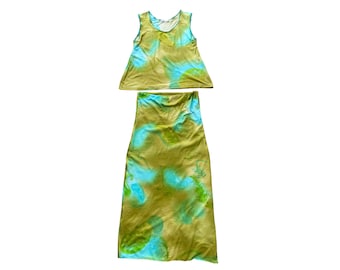 Vintage Boho Batik-Paisley-2-teiliges Set — Größe L