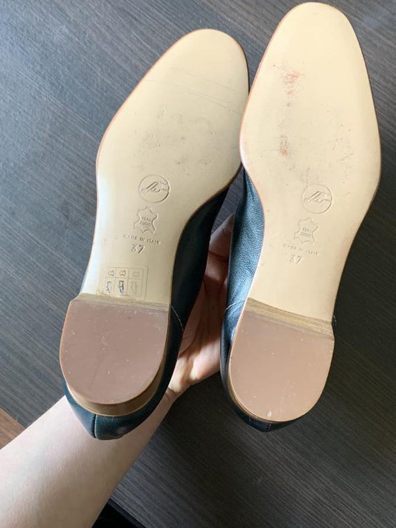 Vintage Green Leather Loafers — 37 size image 9