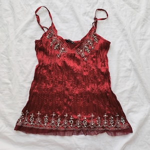 Vintage Satin Camis | Fairycore 2000s Silky Whimsy Tops — S-L sizes