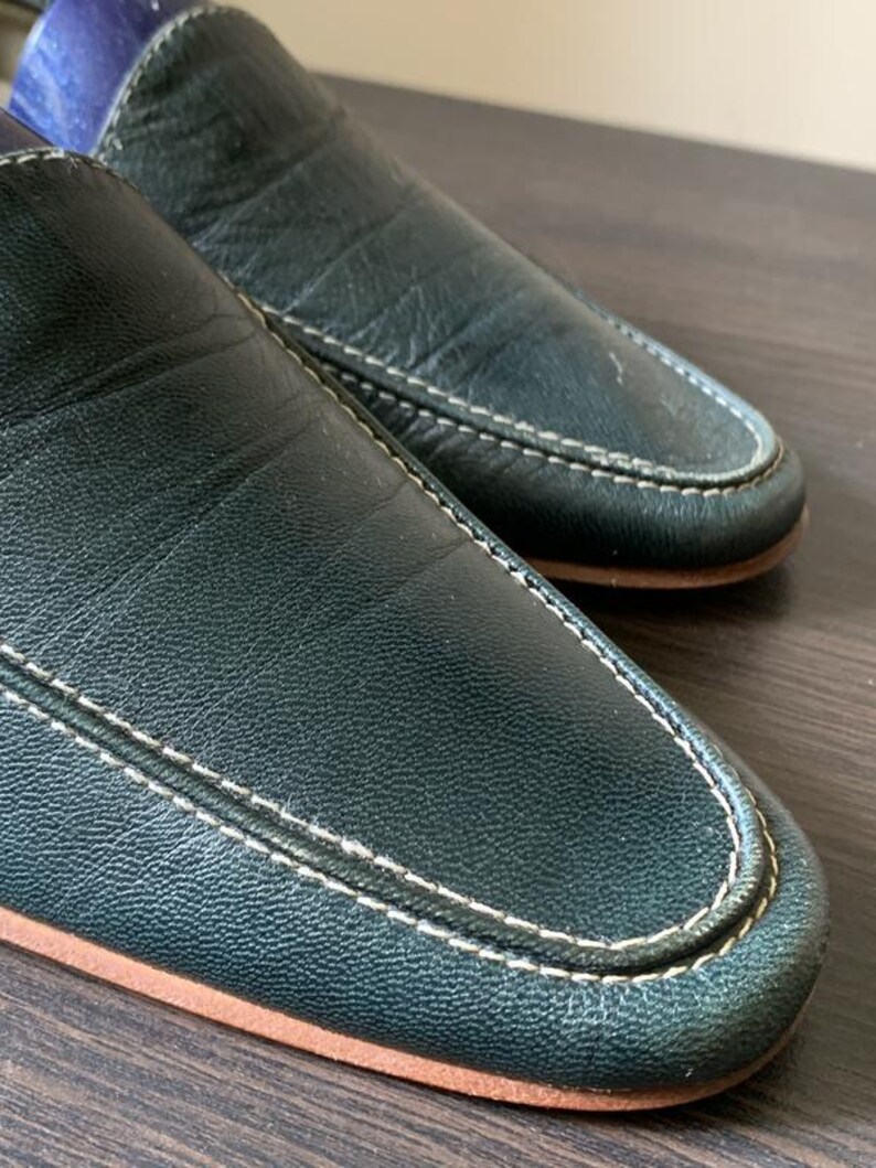 Vintage Green Leather Loafers — 37 size image 3